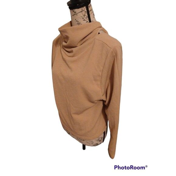 Zara Cowl Neck tie back top Size Md Camel Boho Y2K Feminine - Picture 3 of 11